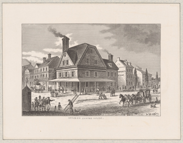 print of London Coffeehouse on Market Street