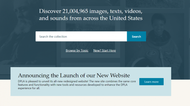 DPLA homepage