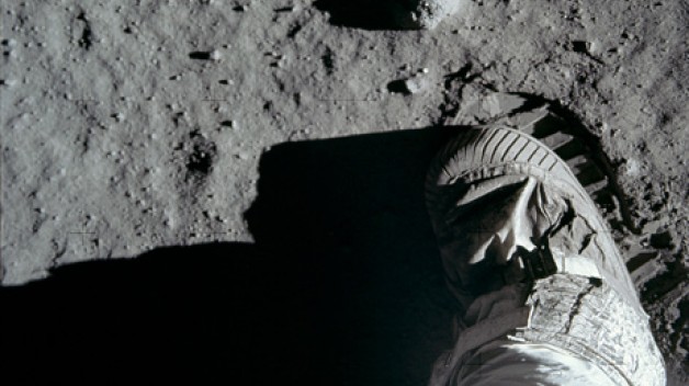 Footprint from the moon landing. 