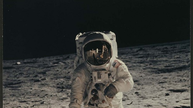 Photograph of Buzz Aldrin From the First Manned Lunar Landing, from the APS Library 