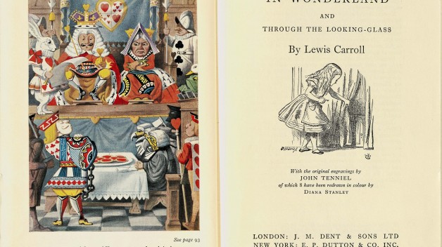 Inside cover of Alice in Wonderland