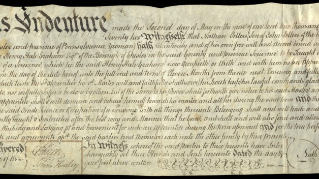 handwritten indenture record