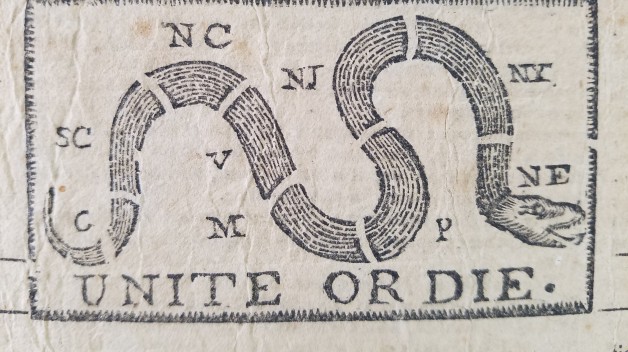 unite or die political cartoon with segmented snake
