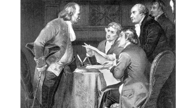 illustration of drafting the declaration of independence