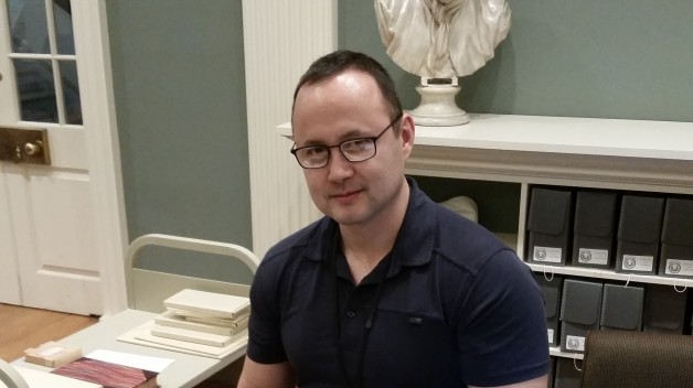 man in reading room