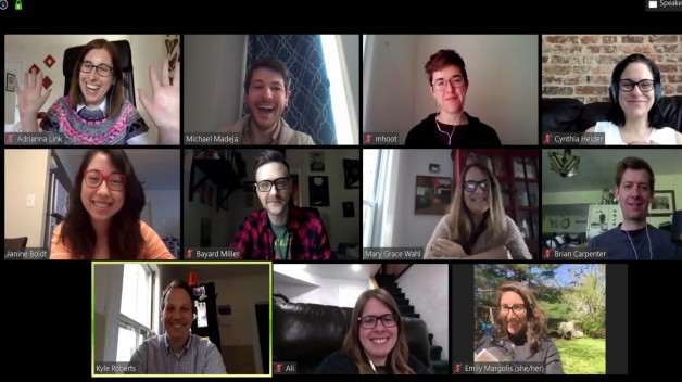 photo of staff on Zoom conference call