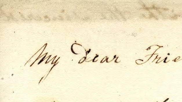 "My Dear Friend" in Benjamin Franklin's handwriting