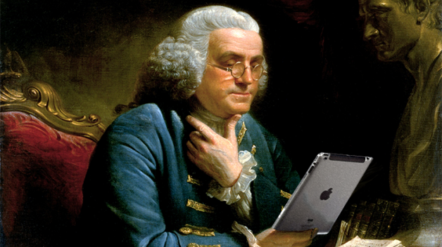 Franklin using an iPad