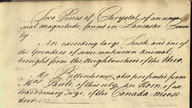 A page of the early APS Minutes 