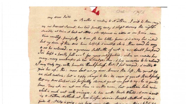 Letter from Catherine Haines from the Wyck Collection 