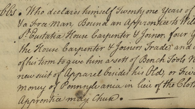 Excerpt from the Indenture Book