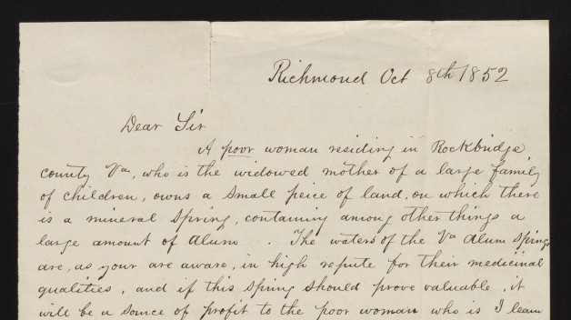 Letter from T. Robert Baker to James C. Booth, 1852. Science History Institute 