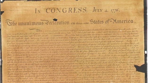 printing of declaration of independence on paper