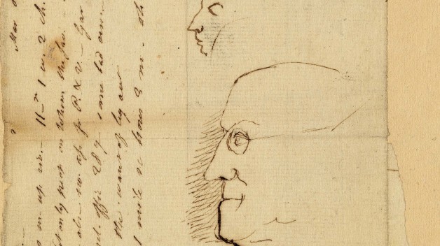 sketch of Franklin's face 