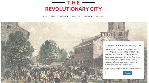home page of Revolutionary City