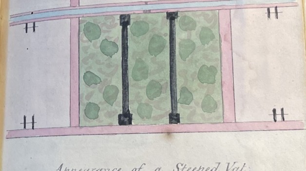 photo of appearance of a steeped vat from treatise on the process and manufacture of fine indigo