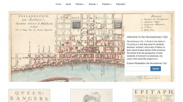 screenshot of Revolutionary City homepage