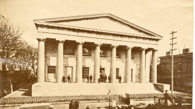 sepia toned image of Second Bank of the United States