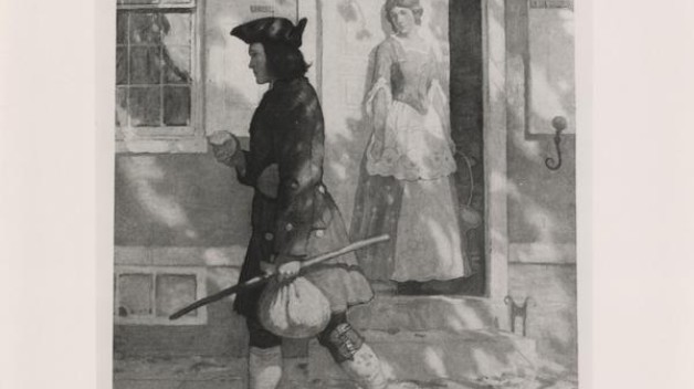 print of Franklin's arrival in Philadelphia