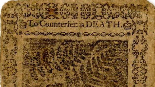 currency printed by Ben Franklin