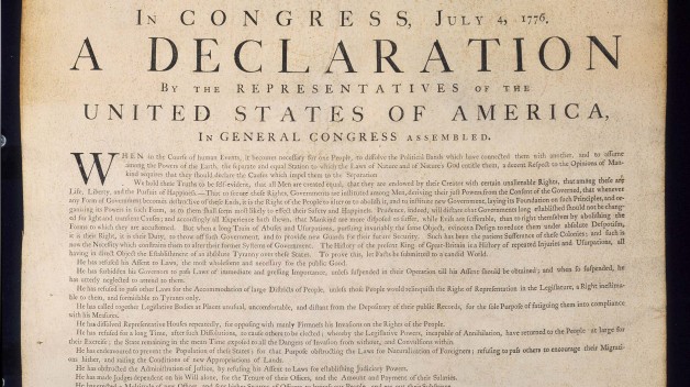 An image of the Declaration of Independence 