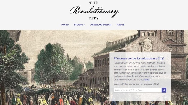 screenshot of The Revolutionary City homepage