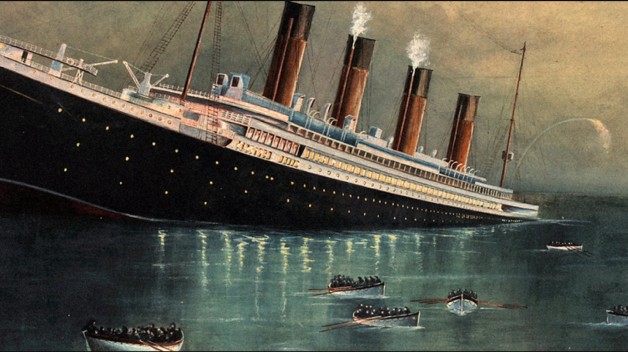 painting of the Titanic sinking