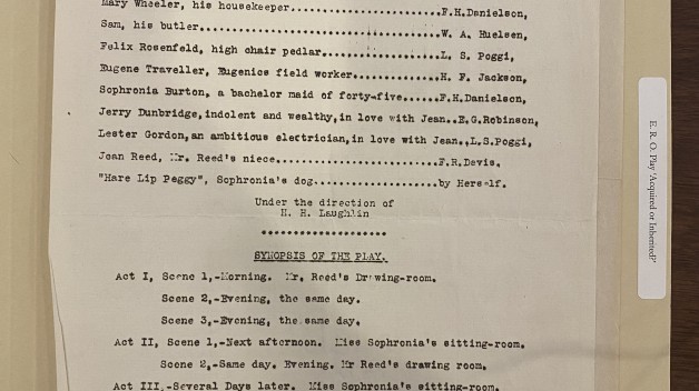 photo of typed script in manuscript folder