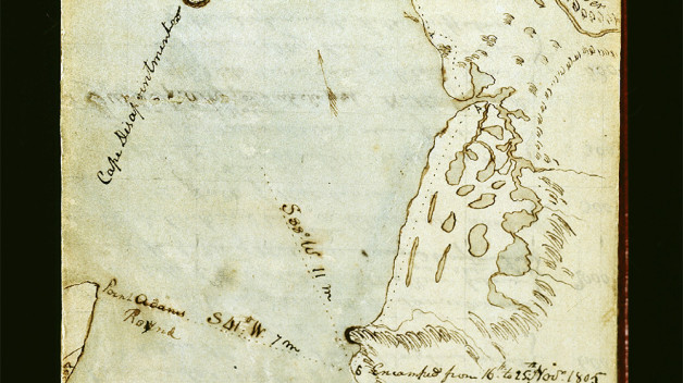 A handdrawn map.