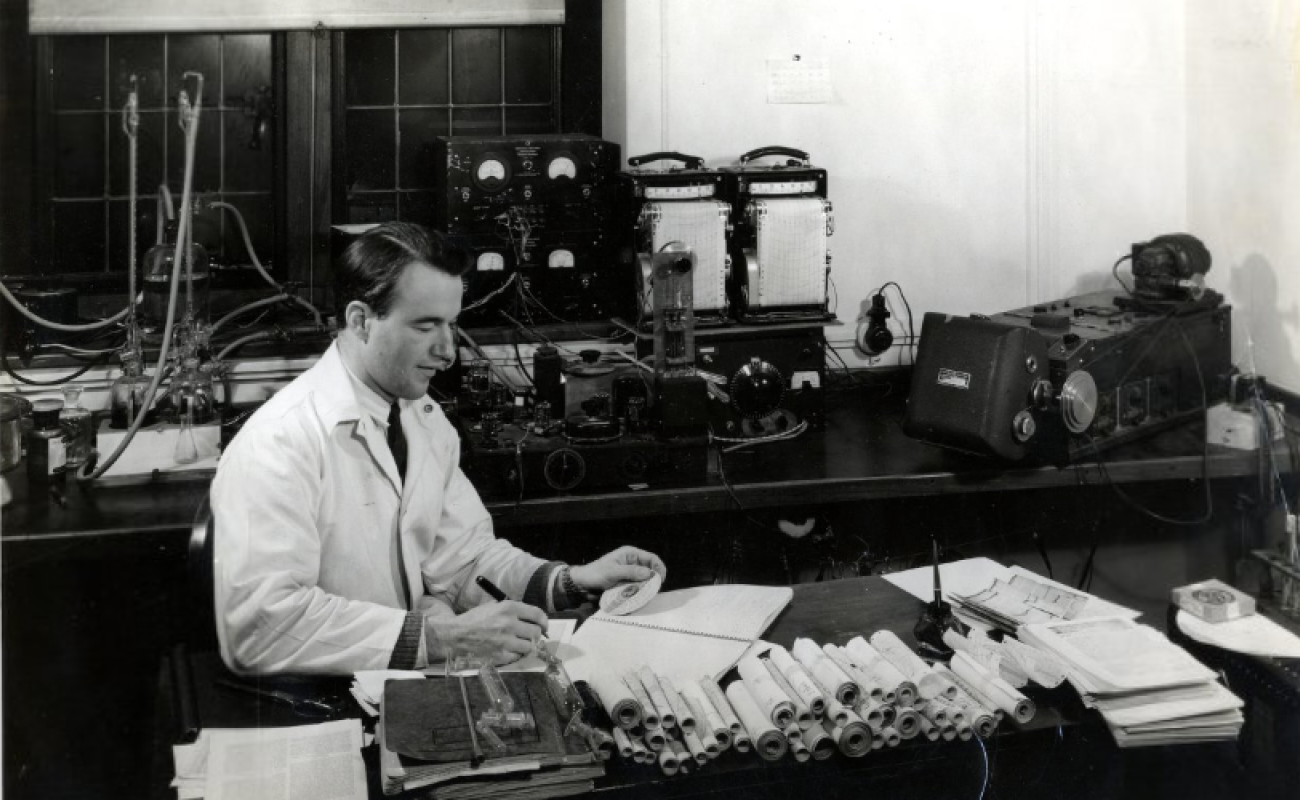 Scientist working in lab