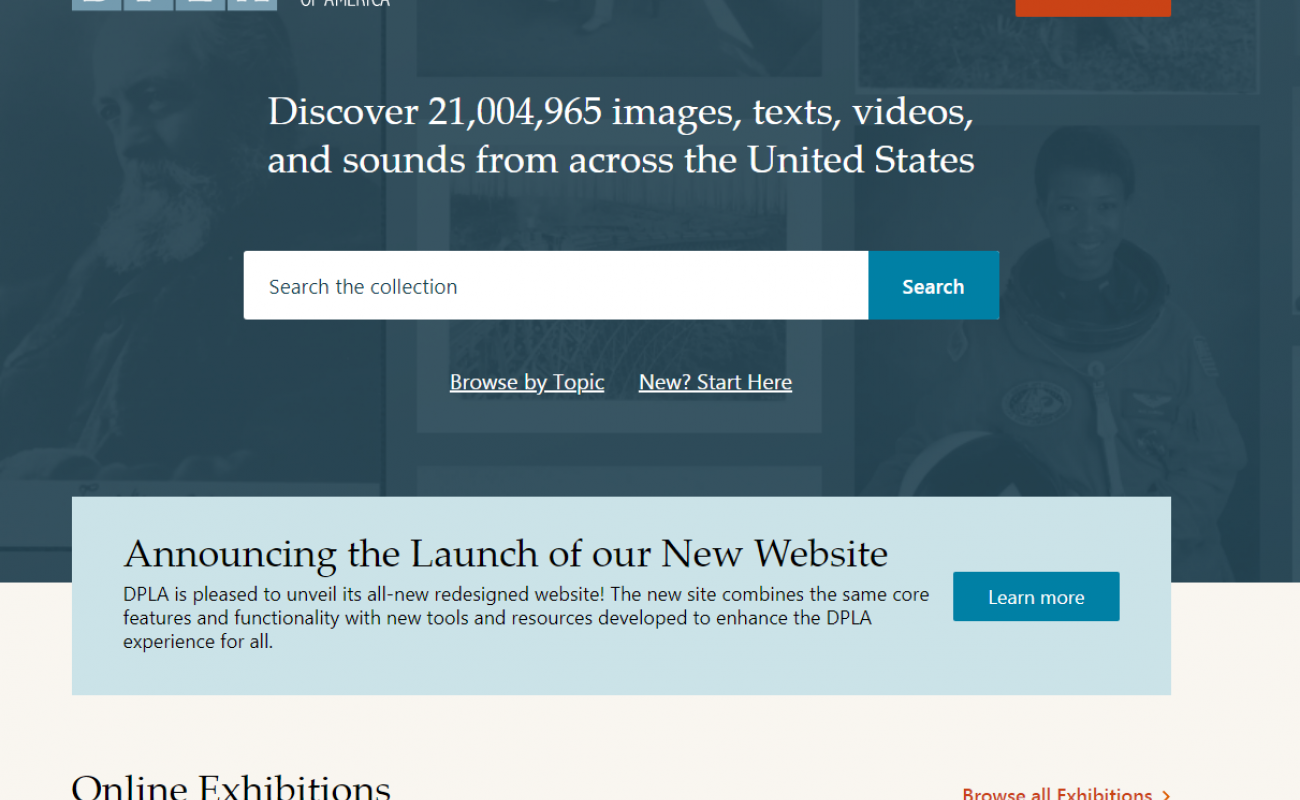 DPLA homepage