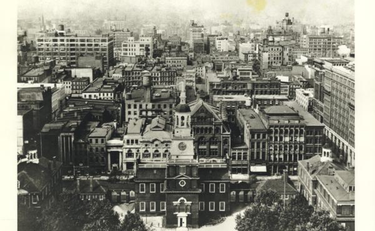birds-eye view of Independence Hall