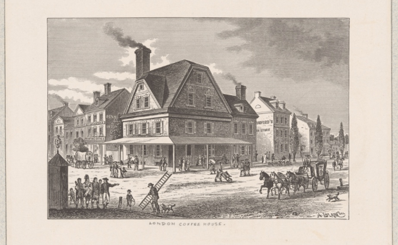 print of London Coffeehouse on Market Street
