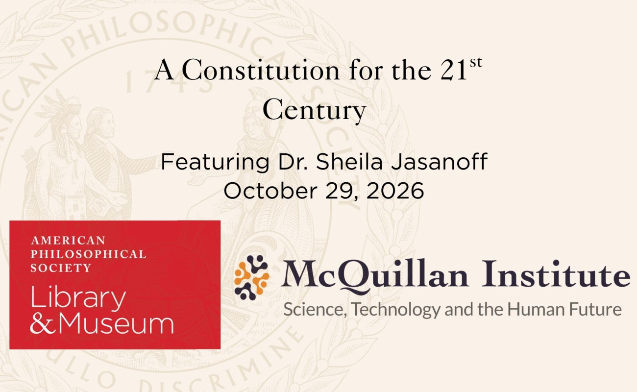 Event image for Constitution for the 21st Century with APS and McQuillan Institute Logos