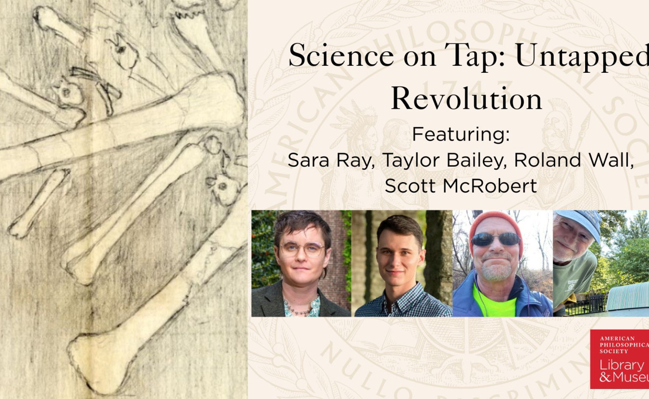 Image of Untapped speakers with image of dinosaur bones. 