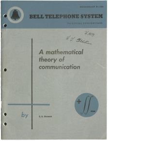 A Mathematical Theory of Communication (first edition)
