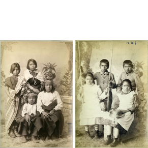 Before and After Photographs of A:shiwi (Zuni) Children