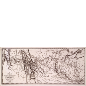 engraved and printed map showing the route of the Lewis and Clark Expedition