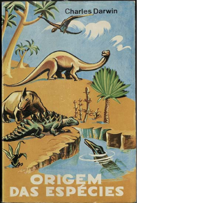 book cover with images of dinosaurs and title in Spanish