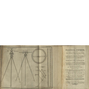 Frontispiece and Title Page of The Practical Surveyor by Samuel Wyld