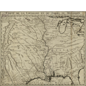 Carte de la Louisiane et du cours du Mississippi