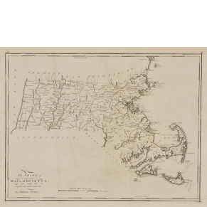 Printed Map of Massachusetts