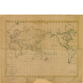 a map of the world as it was seen in 1795