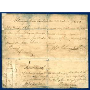 handwritten bill of sale for an enslaved woman