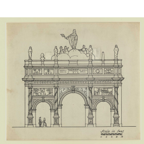 sketch of Peale's triumphal arch
