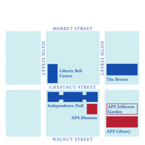 Map showing the location of the Jefferson Garden