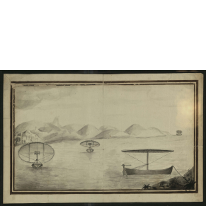 Sketch of "boat for pleasure or fishing parties on the Delaware River"
