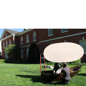 Artists installing "A Peculiar Craft"