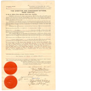 chickasaw land patent