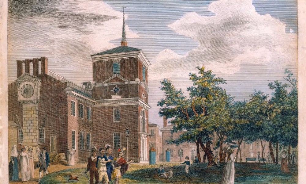 Birch print of Independence Hall